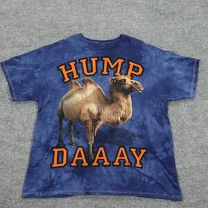 The Mountain T-Shirt Mens XL Blue Hump Daay Camel Graphic Tie Dye Short Sleeve